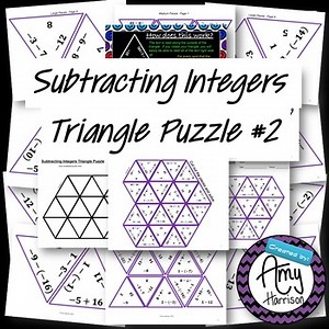 7.NA.A.1c Subtracting Integers Puzzle - Fun Math Activity