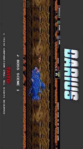 1986 ダライアス OLD / Darius Old Ver. (BGM：BOSS SCENE 1) #Shorts #ダライアス #Darius #Taito