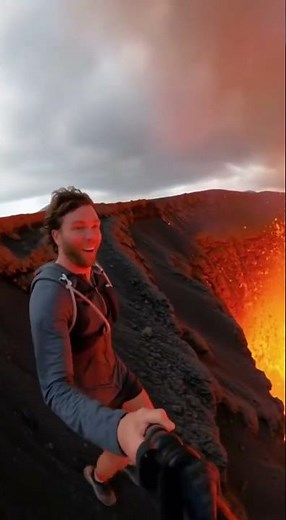 Running on the Edge of an Erupting Volcano 🔥 Adrenaline & Awe Up Close