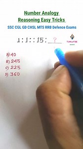 285K views · 3.2K reactions | Number Analogy Reasoning Tricks #viral #facebook #mathtrick #facebookshorts #shorts #SSC #sscmts #math | TUMI JITBE | Facebook