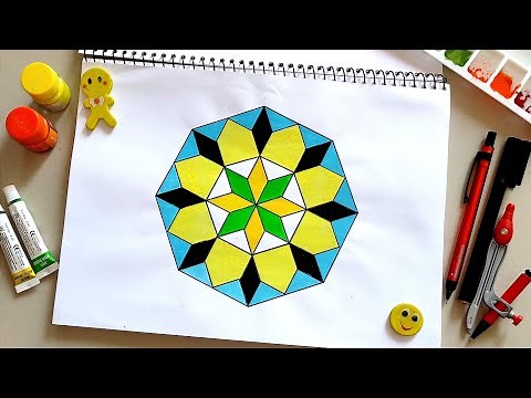 Geometric Design in Octagon || Geometric Pattern in Octagon || Octagon Geometric Drawing || Mandala