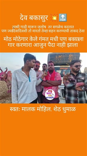 स्वतः मालक मोहिल शेठ धुमाळ #बकासुर #bailgadasharyat #trendig #vairalvideo