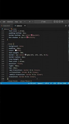 table in html in vscode