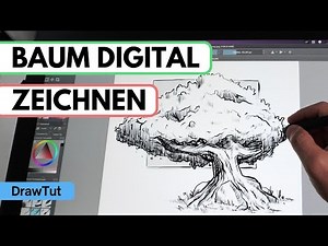 Baum im Comic-Stil - Digital Zeichnen Übung - Komplette Schritt für Schritt Anleitung