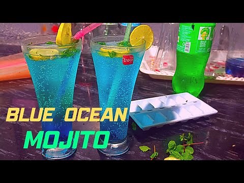 How to make Blue Ocean Mojito. || blue cocktail 🍸