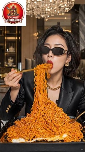 SPICY FIRE NOODLES RACE! Intense ASMR Mukbang Extreme Slurping Sounds