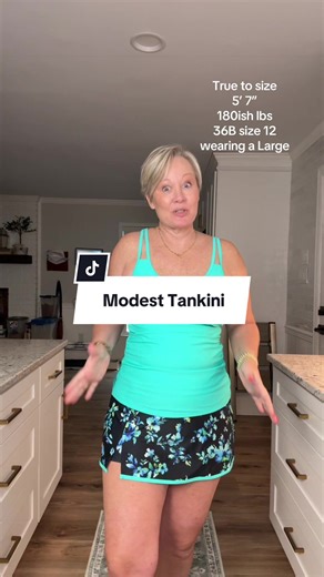 A modest tankini swimsuit in 8 color choices 🙌 but they are selling fast 🏃‍♀️ #tiktokshopcreatorpicks #tiktokshopstockup #ttsfashionweek #over50style #midsizeswim
