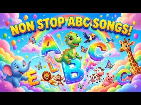 NON STOP ABC Songs for Kids | Alphabet Song A to Z | 3D Animated Nursery Rhymes Compilation #abcd