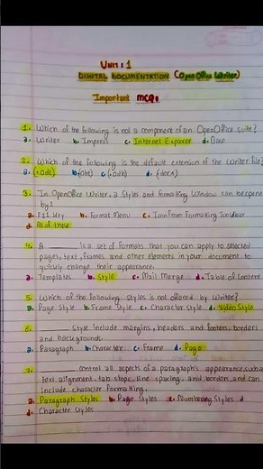 Digital Documentation(IT CODE 402)🔥Most Important MCQs |Class 10 Information Technology|CBSE 2023-24