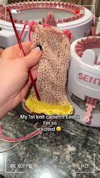 Knit cables using sentro knitting machine and Knooking hook #sentroknittingmachine