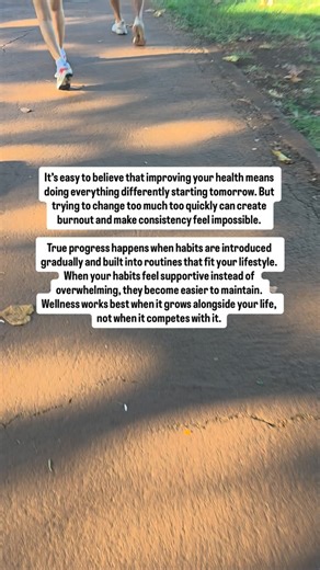 Glenda Gill l Women's Wellness on Instagram: "If you’ve ever tried to completely reset your diet, fitness routine, and lifestyle all at once… you’re not alone. And you’re not failing, the approach is. Many women are taught that wellness requires strict routines, big changes, and immediate results. But in reality, trying to change everything at once is one of the biggest reasons habits don’t stick. When routines feel too demanding, consistency becomes difficult and burnout becomes more likely. Sm
