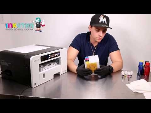 INKUTEN Refillable Ink Cartridges Installation Ricoh 3110 SG3100 SG3100SNW Sublimation Printer