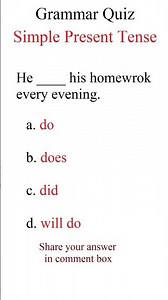 Grammar quiz - Simple present tense #english #grammar