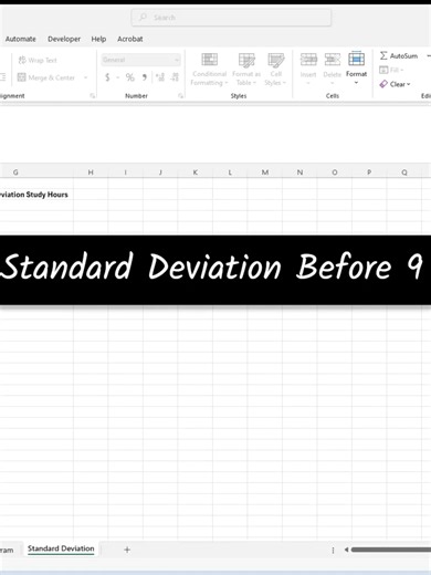 Calculating Standard Deviation #excel #statistics #dataanalytics #standarddeviation #collegestudents #excel_learning #excelhelp