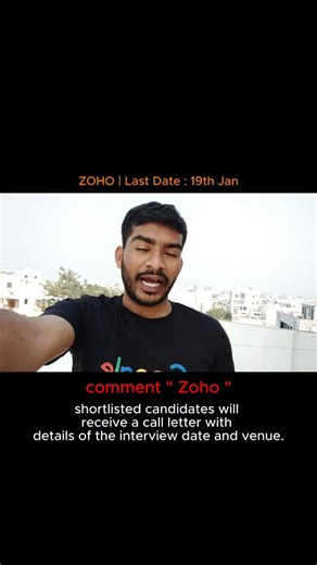 JK | Internships · Jobs · AI Upskill on Instagram: "Comment "ZOHO" and you will get more details [Placements ,internships, paid ,free,roadmaps,Software Engineering, Students, Freshers, Btech, Mtech, Medical Coding, Code, Programming, MCA, Bcom, Degree Students, BBA, Hyderabad, Telugu Memes, Hyderabad ,ap tg ,ts , CSE, Computer Science, Data Science, Data Analysis, Cloud Computing, AiML, Tech Creator, Technology, Telugu Creator, Telugu Tech Creator, jk tech verse, Interview,dsa, interview questio