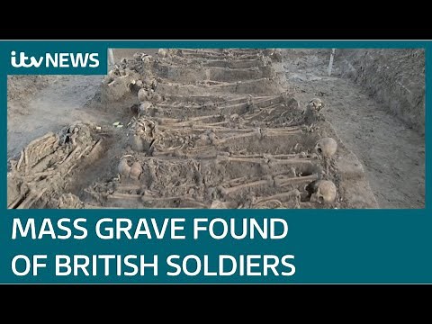 Mass grave of 81 British soldiers uncovered 200 years after their deaths in Netherlands | ITV News