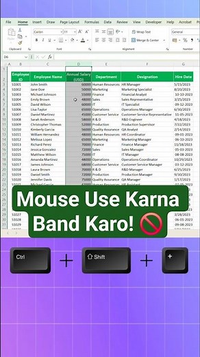 Move Column in Excel Without Using Mouse | Fastest Keyboard Method ⚡📊
