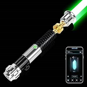 ELESKOCO Smooth Swing Dueling Lightsaber, APP Control Infinite RGB 16 Colors Light Saber with 16 Sound Fonts - Motion Control OBW Blue Lightsabers Metal Hilt for Adults