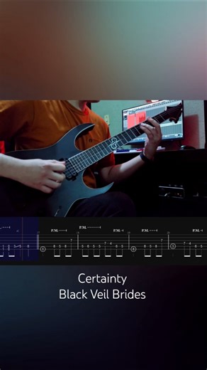 Certainty Black Veil Brides with tabs #blackveilbrides #guitarcover #metalmusic #metal #guitartabs