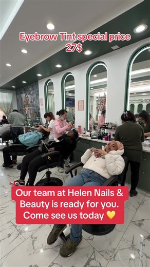At Helen Nails & Beauty, we don’t just do brows and lashes — we perfect them. Our artists are skilled, detailed, and genuinely care about how you look and feel. If you want clean, sharp brows and soft, beautiful lashes… Come see our team today ✨ Walk-ins welcome daily! #helennailandbeauty #southsidechicago #chicagobrows #browtinting #thebestinchicago