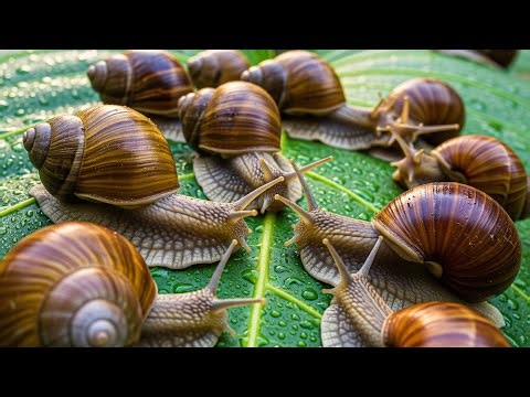 Making a video of albino snails at night, catching snails, albino snails, hunting snails, snails