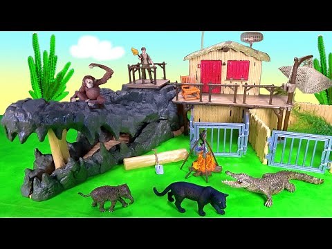 Schleich WildLife Crocodile Jungle Research Playset Fun Toys For Kids - Wild Animals