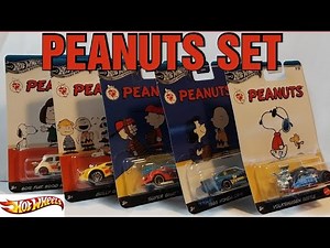 Hot Wheels Peanuts 75th anniversary 5 car set