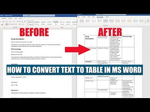 How to convert text to table in Ms word