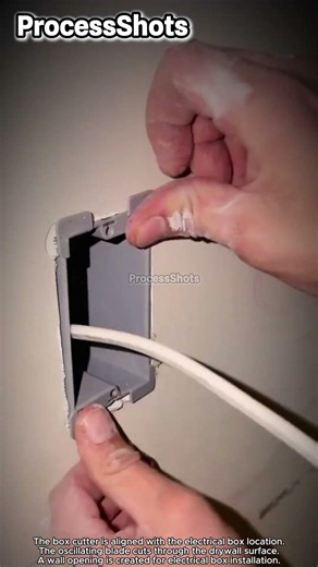 Drywall Electrical Box Opening Cutting Process #worker #process