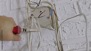 repair and replacement of electrical cables in the house. Stock Video