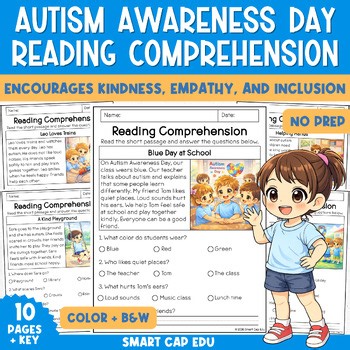 Autism Awareness Short Stories with Comprehension Questions | K & 1st Grade