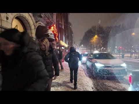 SNOWSTORM Oslo Walk 🇳🇴 Norway 4K Night Tour 🇳🇴🇳🇴