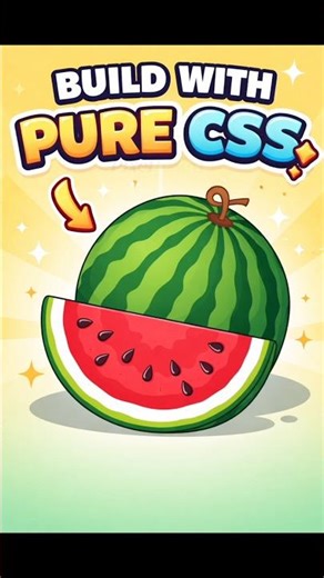 Build a Watermelon with Pure CSS 🍉🔥 #css #webdevelopment #frontend #html #coding