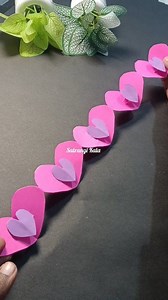 Beautiful paper heart chain garland for valentine's craft ideas #project #valentinesday #diy | Satrangi Kala