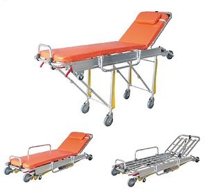 [Hot Item] High-Strength Aluminum Ambulance Stretcher for Emergency Medical Transport and Rescue Operations, Collapsible, Convertible Stretchers on Wheels