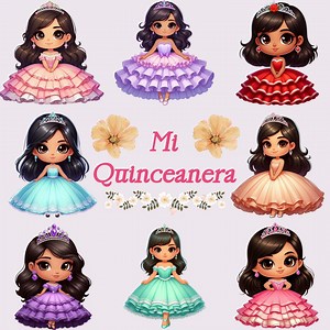 Quinceañera PNG Clipart & Sublimation Bundle: Latina Graphics (commercial Use) (digital Download) - Etsy