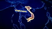 Vietnam country border 3D visualization, modern map outline, travel