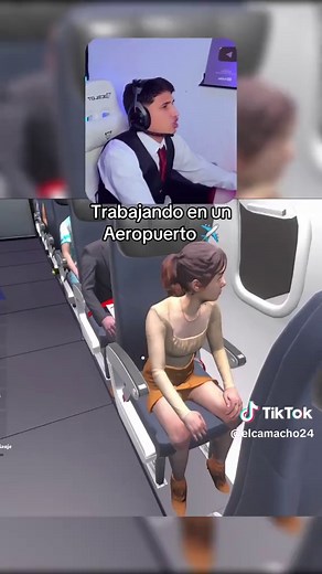 Mi primer día como azafato 🛩️. #azafata #avion #simulator #clips