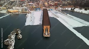 The Historical Iron Ore Dock on the shore of Lake Superior at Marquette city, Michigan.