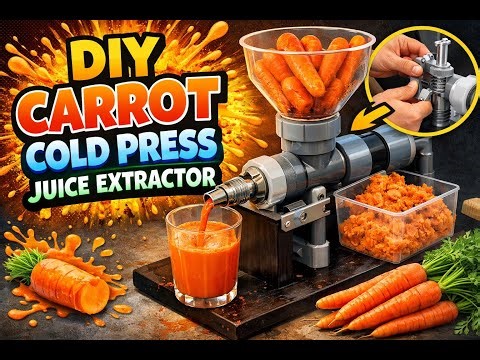 DIY Carrot Cold Press Juice Extractor | 100% Fresh Juice at Home