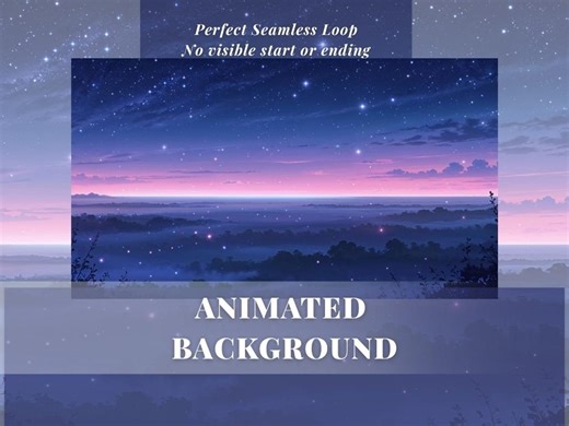 Dreamy Anime Night Sky Animated Background Loop 60FPS HD Starry Night Clouds Stars for Stream Youtube Twitch Zoom Vtuber Background - Etsy