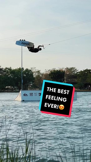 No better feeling than boosting these kickers on a Wakeboard 😍 What’s your favourite kicker trick? #wakeboard #kickers #flipping