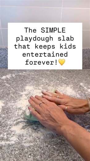 schoolreadychild on Instagram: "Here’s the easiest activity that keeps little hands busy and builds fine motor strength! 🙌💛 Roll out a big playdough slab on a tray and grab a few random bits from around the house: bottle lids, cookie cutters, Q-tips, straws, toy cars, pasta shapes , literally anything safe you already have. Kids LOVE pushing, poking, stamping, twisting, and pulling things out of the dough. What feels like simple play is actually incredible fine motor work that helps with writi