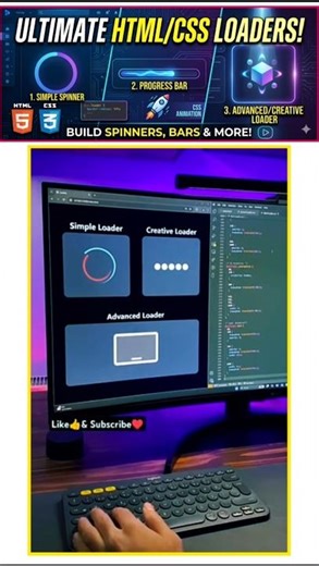 🚀 3 Amazing HTML & CSS Loaders (Simple to Advanced) | Web Dev Shorts #html #css #coding
