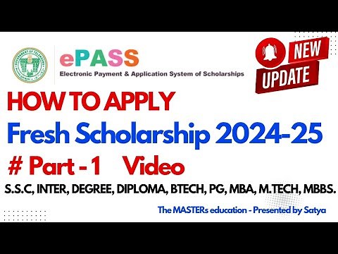 TELANGANA EPASS FRESH SCHOLARSHIP APPLICATION PROCESS 2024-25 PART VIDEO