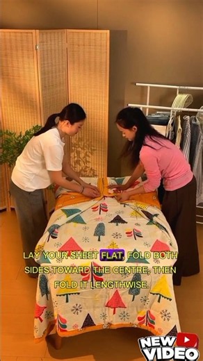 How to Fold a Bed Sheet | Easy Bed Sheet Folding Hack to Save Space
