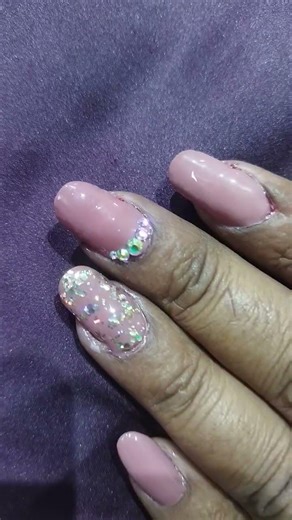 nail extension# with# glitter #nails #song ❤️