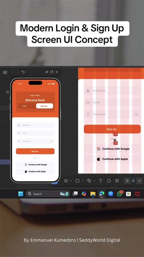 Today’s design: a modern login & sign up screen concept. Authentication screens are simple — but structure and spacing make all the difference. Clean. Friendly. Functional. Daily Figma design practice. | #figmadesign #codingtips #creatorsearchinsights