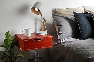 Floating Shelf with Drawer - Floating Nightstand with Drawer Wall Mounted Nightstand - Floating Drawer - Floating Table Wall Mount Nightstand - Colonial Maple Color