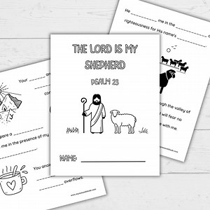 Psalm 23 Coloring Pages: Good Shepherd Bible Worksheets (PDF Download) - Etsy